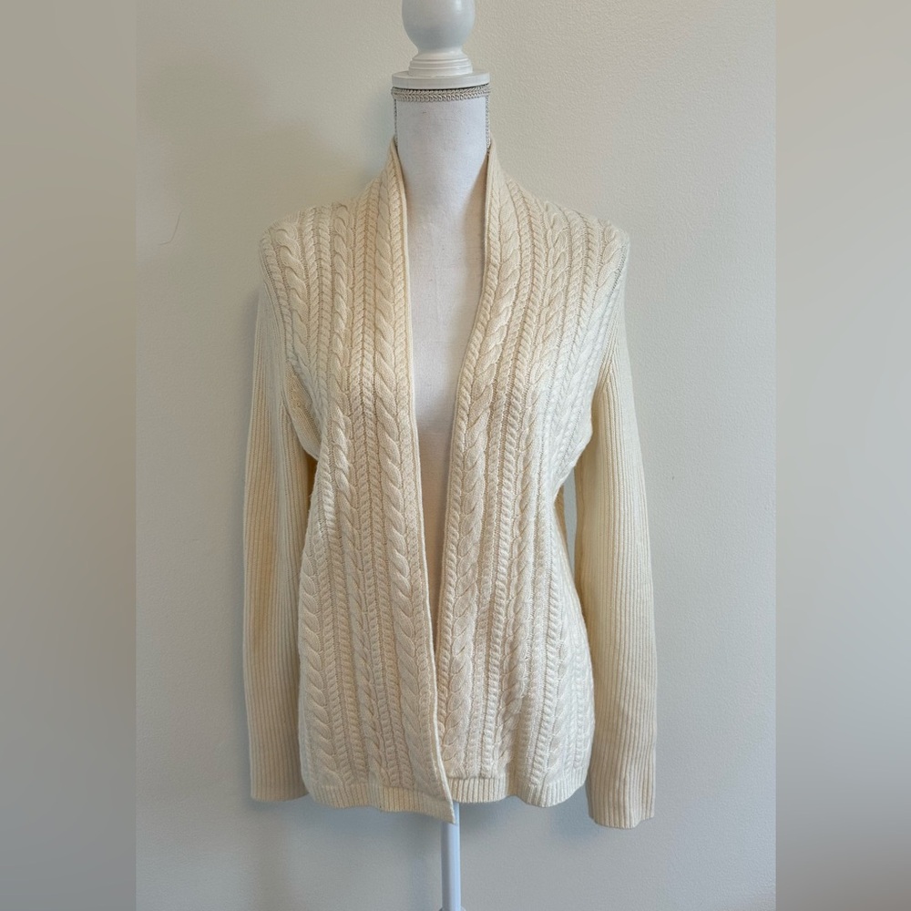 Neiman Marcus | 100% Cashmere Cream Cable Knit Sweater